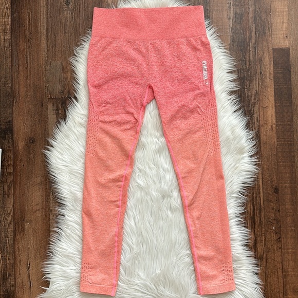✨GYMSHARK | Ombré Seamless Leggings | Peach Coral | Size M - Picture 3 of 11